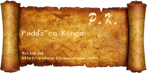 Padács Kinga névjegykártya
